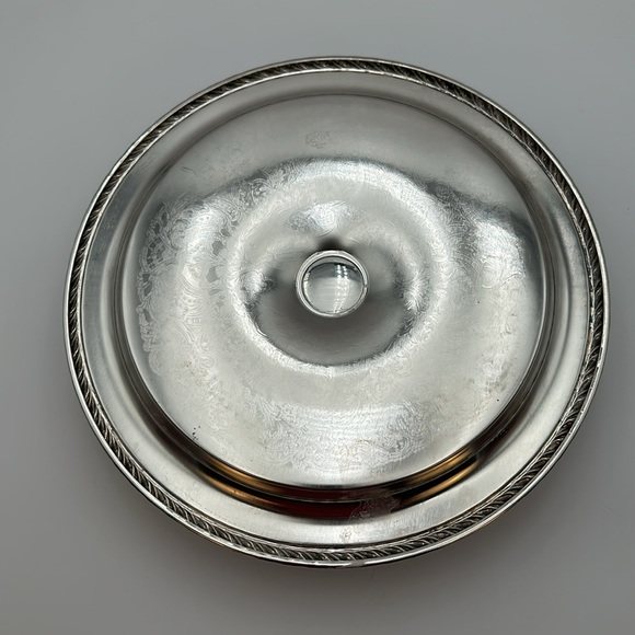 Vintage Oneida USA Silver Plated One Piece Chip & Dip Serving Platter - Picture 6 of 16